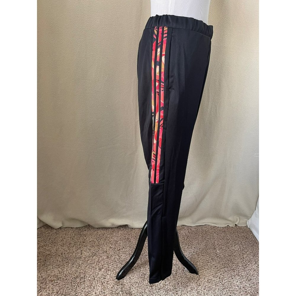 Adidas Black Side Triple Striped Zip Bottom Track/Warm-Up Pants - Picture 2 of 12